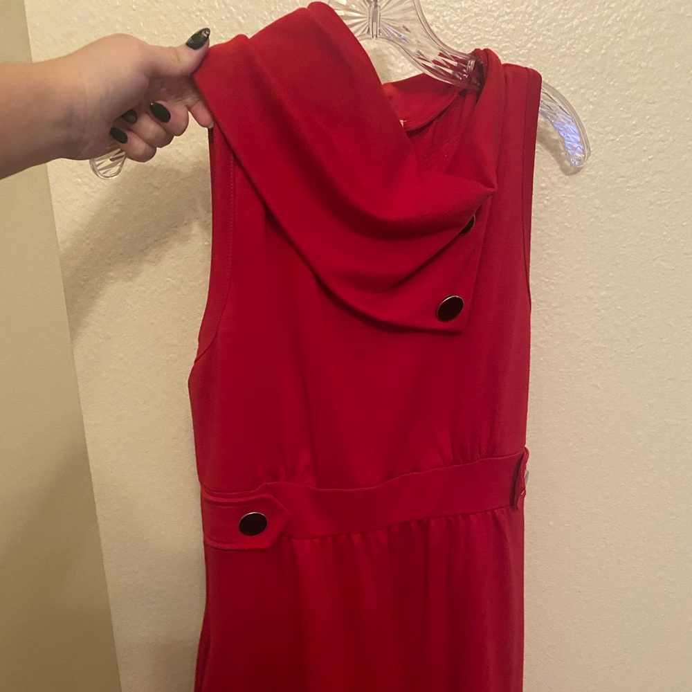 Red Sleeveless Mod Cloth Dress Size Large